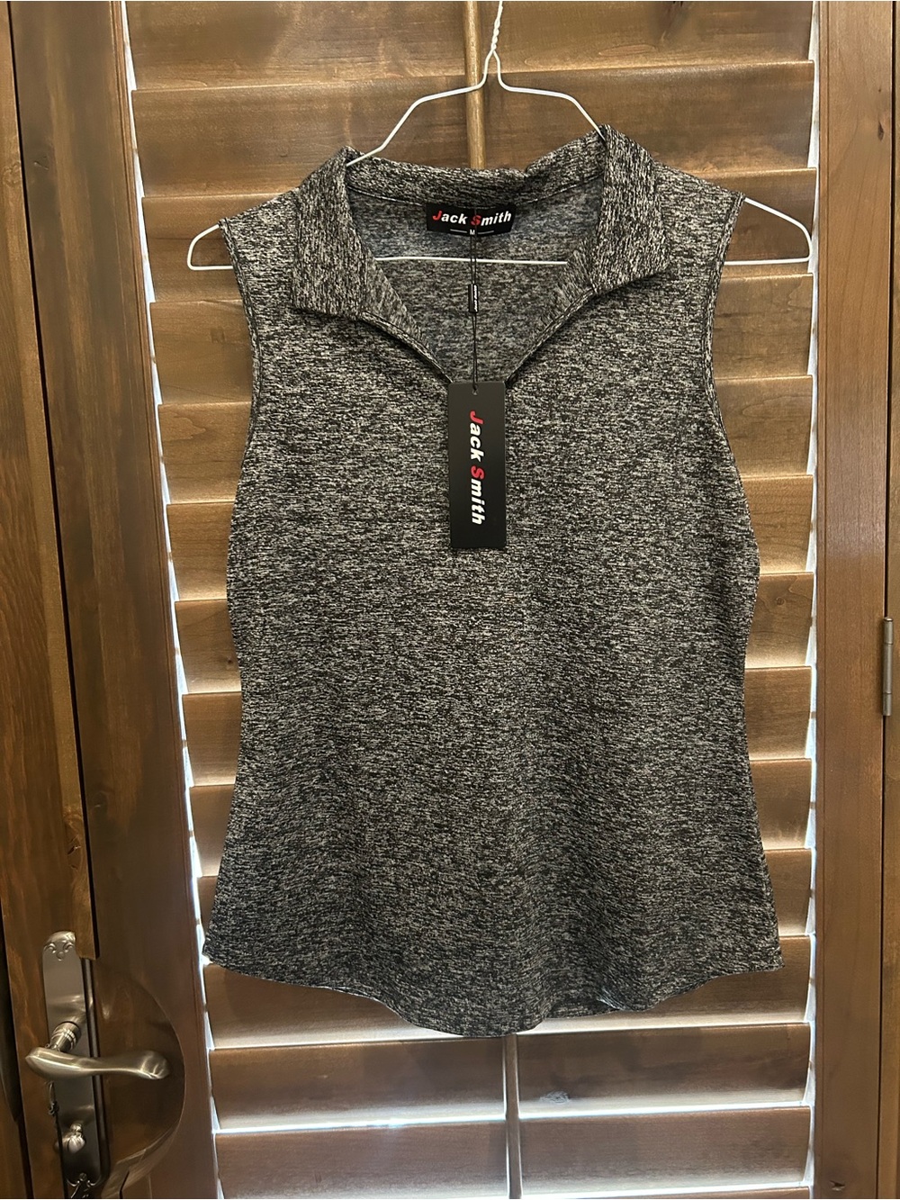 Jack Smith Women's Sleeveless Heathered Golf Polo - Gray - M - NWT